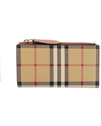 Burberry - Coated Canvas And Leather Wallet - Lyst
