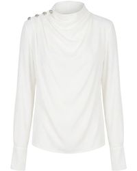 Patrizia Pepe - Draped Viscose Top - Lyst