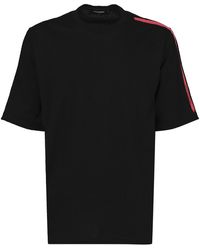 DSquared² - Crewneck Cotton T-Shirt With Side Stripes - Lyst