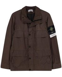 Stone Island - Giubbino Waxed Pigment Cotton Tela - Lyst