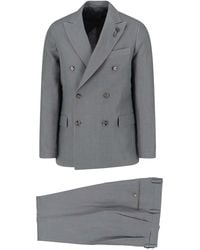 Lardini - Double-Breasted Linen Suit - Lyst
