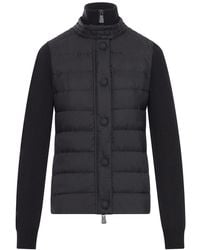 Moncler - Wool Padded Cardigan With Zip - Lyst