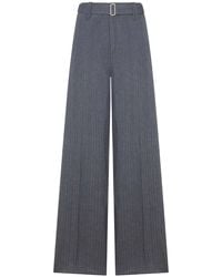 Lardini - Tailored Pinstripe Linen Palazzo Trousers - Lyst