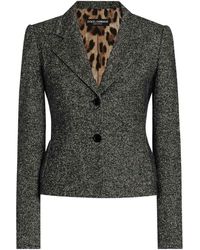 Dolce & Gabbana - Single-Breasted Wool-Blend Blazer - Lyst