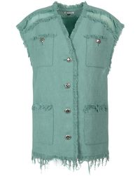 K KRIZIA - Tweed Vest With Frayed Profiles - Lyst