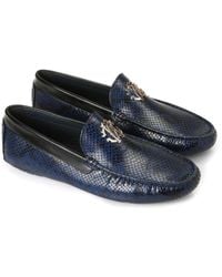 Roberto Cavalli - Python Leather Loafers - Lyst