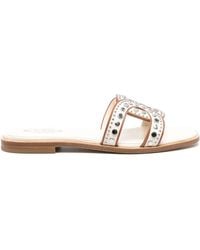 Tod's - Leather Flat Sandals - Lyst