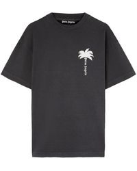 Palm Angels - Palm Tree-print Cotton T-shirt - Lyst