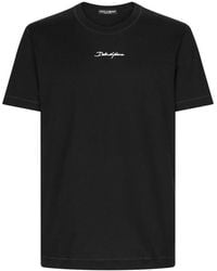 Dolce & Gabbana - Cotton T-Shirt With Embroidered Patch - Lyst