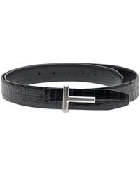 Tom Ford - Print Calf Leather T Belt - Lyst