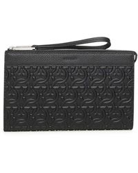 Ferragamo - Gancini-Embossed Pouch - Lyst