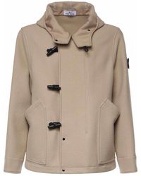 Stone Island - Cropped Wool And Cashmere Parka - Lyst