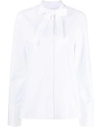 Jil Sander - Camicia Bow-detailling Cotton Shirt - Lyst