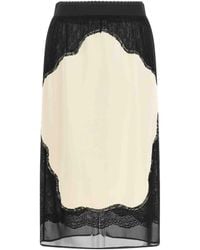 The Attico - Lace Insert Skirt - Lyst