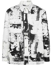 Alexander McQueen - Patch Allover Fold Print Denim Jacket - Lyst