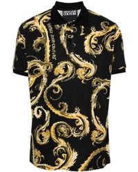 Versace Jeans Couture - Cotton Polo Shirt With Baroque Print - Lyst