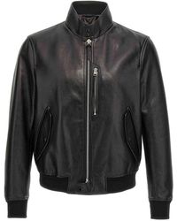 Tom Ford - Grainy Leather Bomber Jacket - Lyst