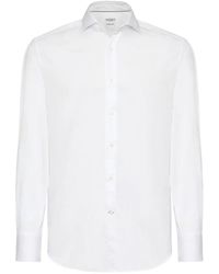 Brunello Cucinelli - Cotton Twill Slim-Fit Shirt - Lyst