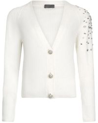 Liu Jo - Textured Sweater With Deep V-Neckline And Embellished Shoulder - Lyst