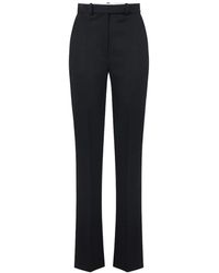 Elisabetta Franchi - High-Waisted Slim Wool Trousers - Lyst