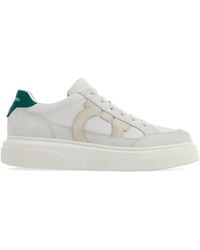 Ferragamo - Cassina Gancini Outline Low-Top Sneakers - Lyst