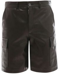 DFOUR® - Leather Bermuda Shorts - Lyst