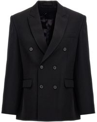 Wardrobe NYC - Double Breast Wool Blazer Jacket - Lyst