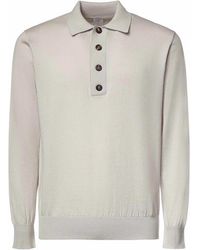 Eleventy - Cotton And Cashmere Blend Polo Shirt - Lyst