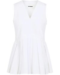 Jil Sander - Sleveless A-Line Pleated Top - Lyst