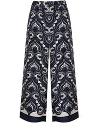 Weekend by Maxmara - Fluid Wkductic Printed Silk Trousers - Lyst