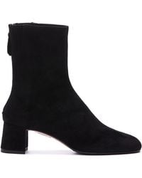 Aquazzura - Suede Booties With Rear Zip - Lyst