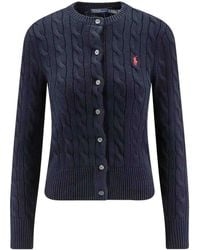 Polo Ralph Lauren - Cotton Cardigan With Contrasting Logo - Lyst