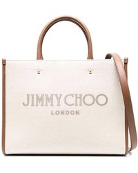 Jimmy Choo - Avenue M Tote Canvas And Leather Tote Bag - Lyst