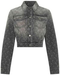 Marine Serre - Denim Cropped Jacket - Lyst