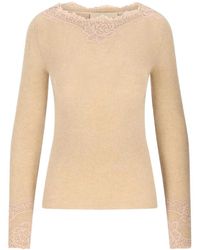 Valentino - Cashmere Sweater With Lace Inserts - Lyst