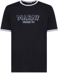 Marni - Cotton T-Shirt With Logo - Lyst
