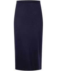 Harris Wharf London - Midi Skirt Superfine Merino - Lyst