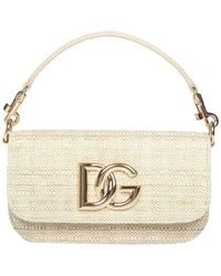 Dolce & Gabbana - 35 Handbag In Beige Raffia - Lyst