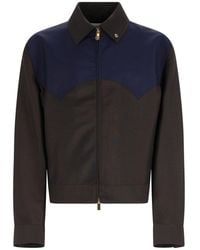 Versace - Wool And Mohair Jacket With Zip - Lyst