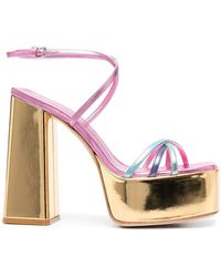 HAUS OF HONEY - Wannabe Mirror Leather Sandals - Lyst