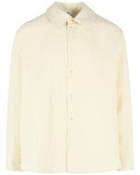 Séfr - Wes Ecru Cotton And Linen Shirt - Lyst