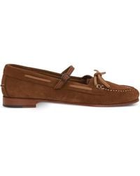 Hereu - Lorea Suede Leather Loafers - Lyst