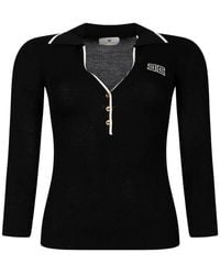 Elisabetta Franchi - Maglia Tricot Nero/Burro - Lyst