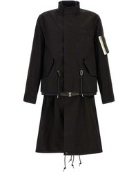 Sacai - Nylon Twill X Rip Stop' Coat - Lyst