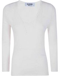 Blugirl Blumarine - Ecs Viscose V Neck Sweater - Lyst