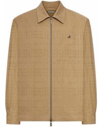 Burberry - Check Cotton Zip-Up Shirt - Lyst