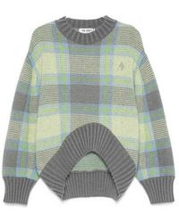 The Attico - Checked Wool Crewneck Sweater - Lyst