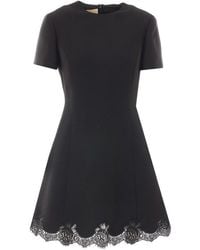 Valentino - Wool And Silk Blend Mini Dress - Lyst
