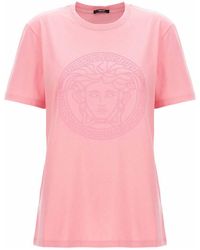 Versace - Cotton T-shirt Medusa Print Crew Neck - Lyst