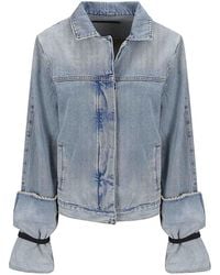 ALAINPAUL - Folded Elasticated Sleeve Denim Jacket - Lyst